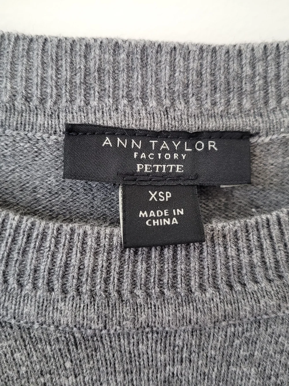 Ann Taylor Factory Gray Crewneck Sweater with Pearl Clusters